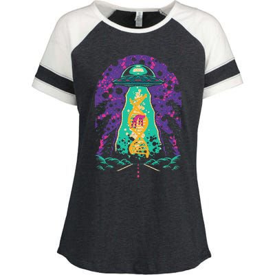 National Genetic DNA Day UFO Believe Woman Enza Ladies Jersey Colorblock Tee