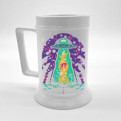 National Genetic DNA Day UFO Believe Woman Beer Stein