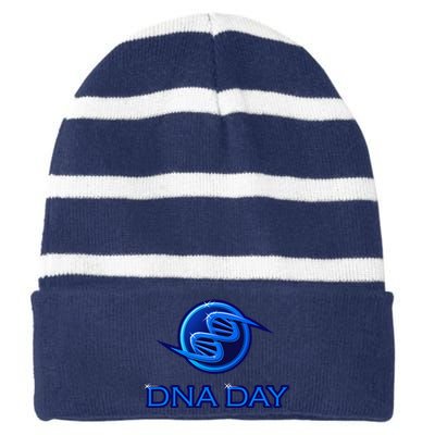 National Genetic DNA Day Woman Gift Striped Beanie with Solid Band