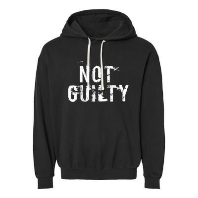 Not Guilty  Distressed Prisoner Jail Inmate Prison Tee Garment-Dyed Fleece Hoodie