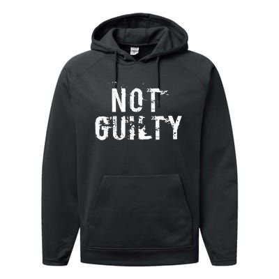 Not Guilty  Distressed Prisoner Jail Inmate Prison Tee Performance Fleece Hoodie