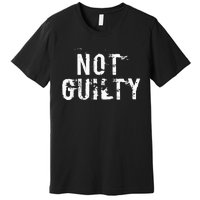 Not Guilty  Distressed Prisoner Jail Inmate Prison Tee Premium T-Shirt