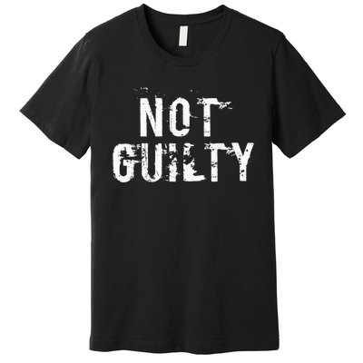 Not Guilty  Distressed Prisoner Jail Inmate Prison Tee Premium T-Shirt