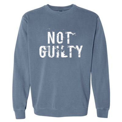 Not Guilty  Distressed Prisoner Jail Inmate Prison Tee Garment-Dyed Sweatshirt