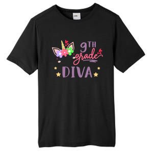 Nineth Grade Diva First Day Of School Unicorn Magical Gift Tall Fusion ChromaSoft Performance T-Shirt