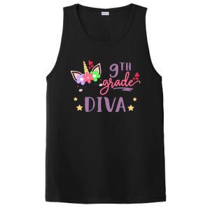 Nineth Grade Diva First Day Of School Unicorn Magical Gift PosiCharge Competitor Tank