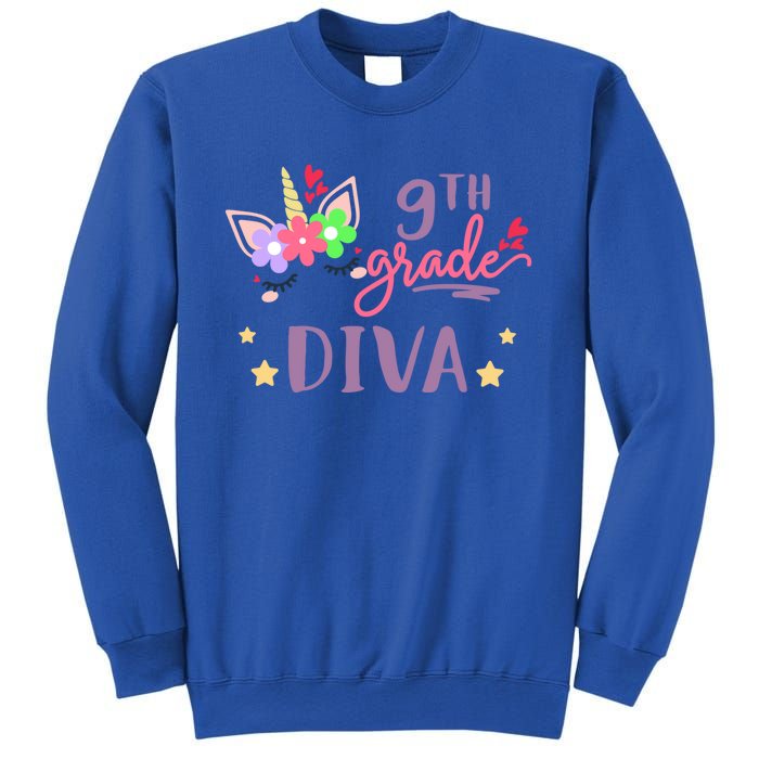 Nineth Grade Diva First Day Of School Unicorn Magical Gift Sweatshirt