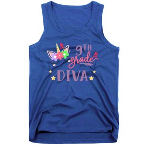 Nineth Grade Diva First Day Of School Unicorn Magical Gift Tank Top