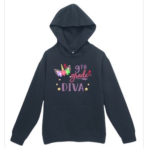 Nineth Grade Diva First Day Of School Unicorn Magical Gift Urban Pullover Hoodie