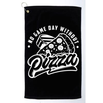 No Game Day Without Pizza Hockey Fan Great Gift Platinum Collection Golf Towel