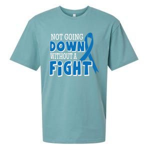 Not Going Down Colon Cancer Awareness Ribbon Funny Gift Great Gift Sueded Cloud Jersey T-Shirt