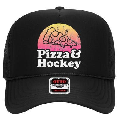 No Game Day Without Pizza, Hockey Fan High Crown Mesh Back Trucker Hat