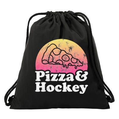 No Game Day Without Pizza, Hockey Fan Drawstring Bag