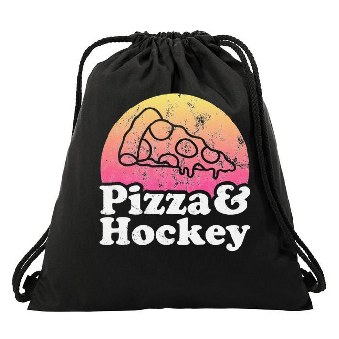 No Game Day Without Pizza, Hockey Fan Drawstring Bag