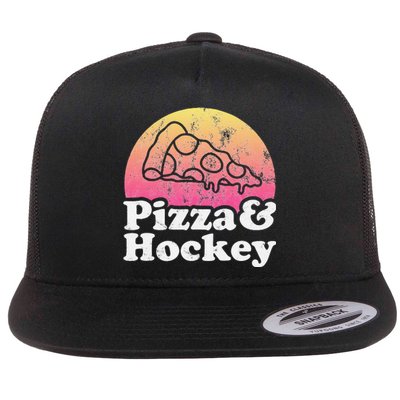 No Game Day Without Pizza, Hockey Fan Flat Bill Trucker Hat