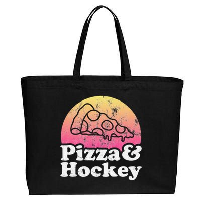 No Game Day Without Pizza, Hockey Fan Cotton Canvas Jumbo Tote