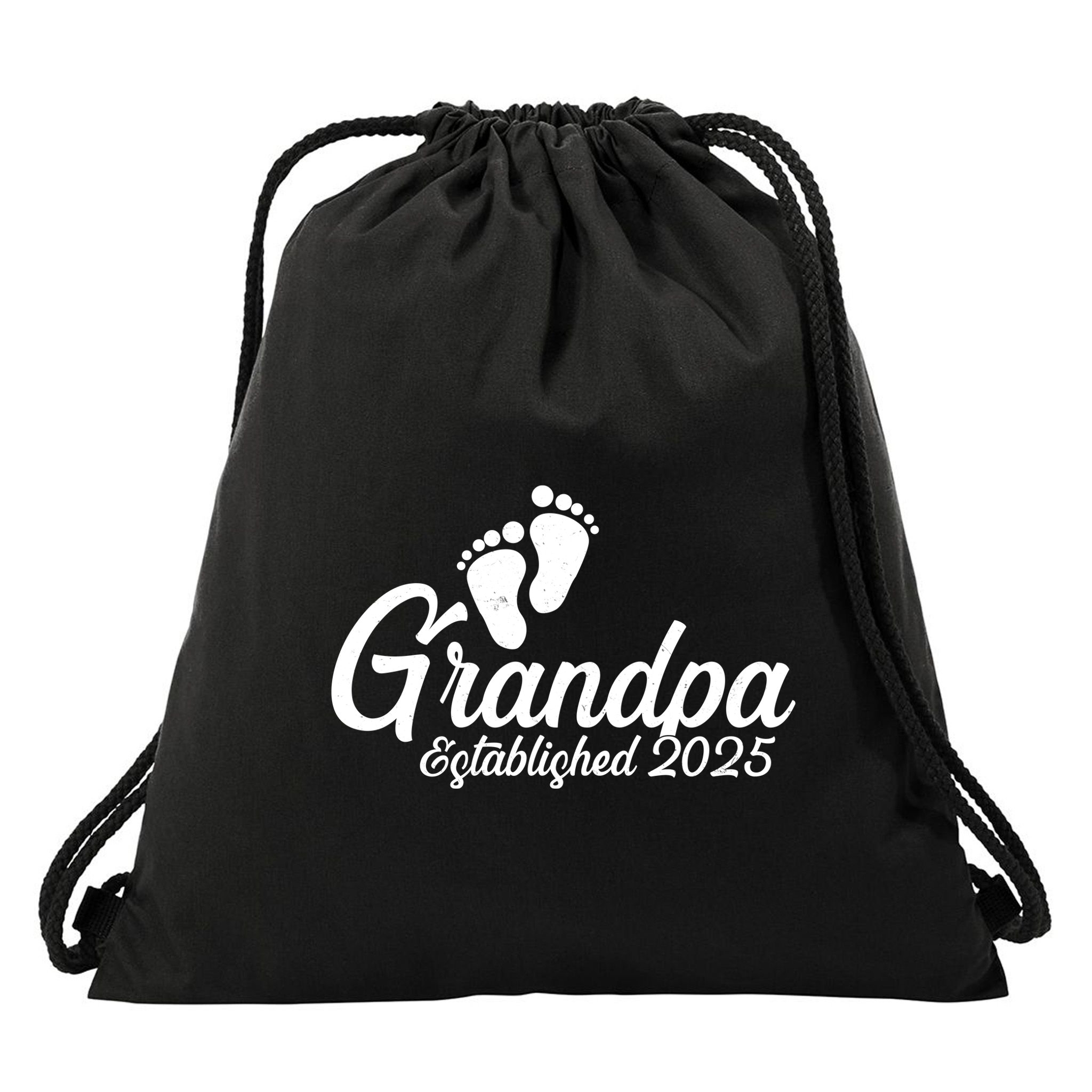 New Grandpa Established 2025 Family Drawstring Bag