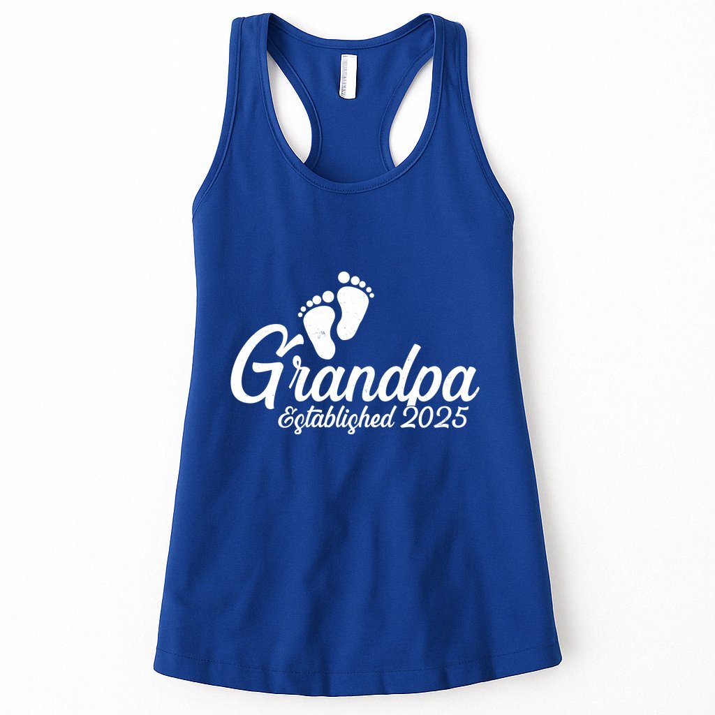 New Grandpa Established 2025 Family Womens Tank Top