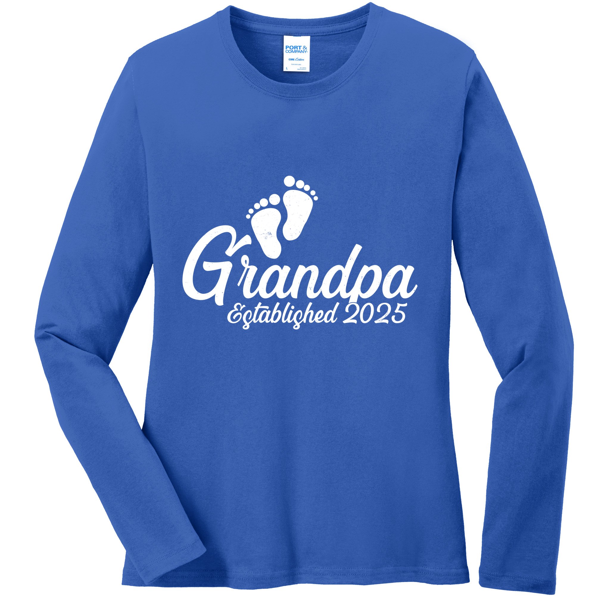 New Grandpa Established 2025 Family Ladies Long Sleeve Shirt