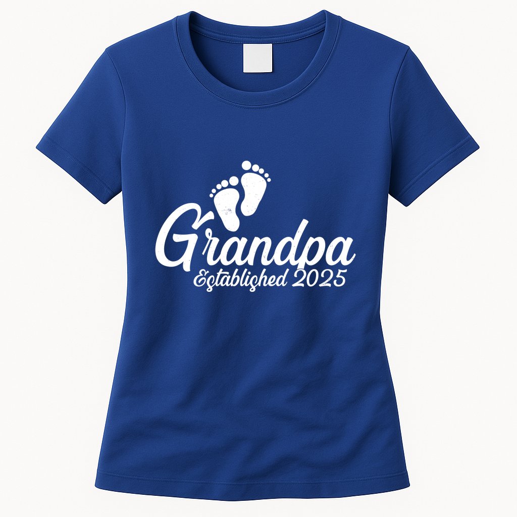 New Grandpa Established 2025 Family Womens T-Shirt