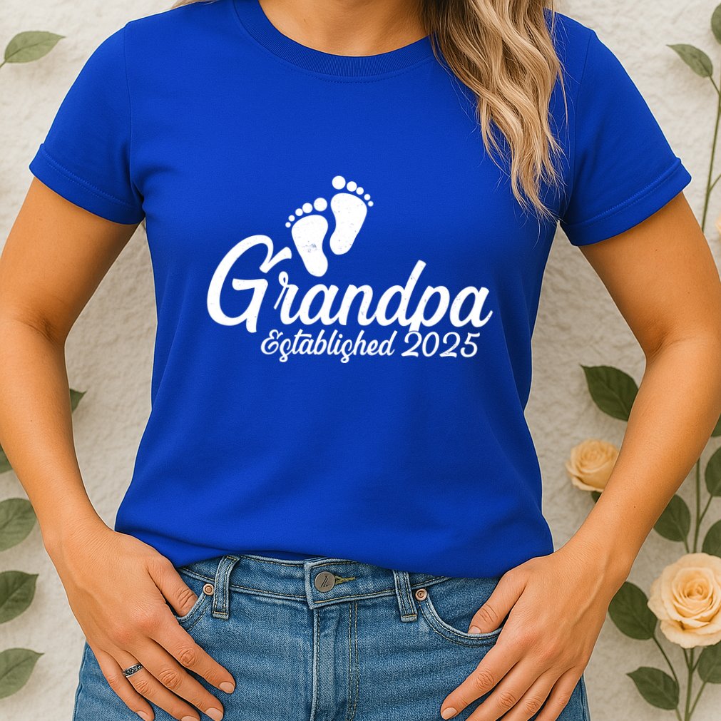 New Grandpa Established 2025 Family Womens T-Shirt