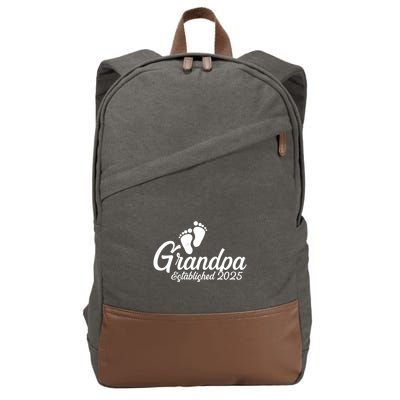 New Grandpa Established 2025 Family Cotton Canvas Backpack