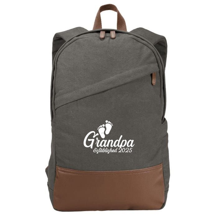 New Grandpa Established 2025 Family Cotton Canvas Backpack