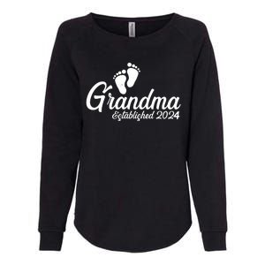 New Grandma Established 2024 Family Womens California Wash Sweatshirt