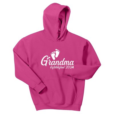 New Grandma Established 2024 Family Kids Hoodie