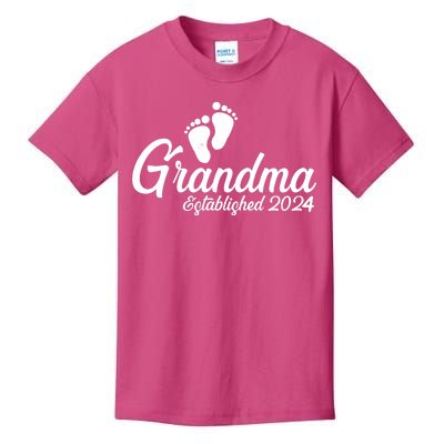 New Grandma Established 2024 Family Kids T-Shirt