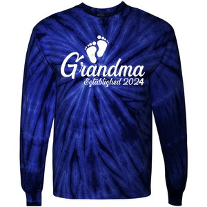 New Grandma Established 2024 Family Tie-Dye Long Sleeve Shirt