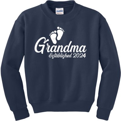 New Grandma Established 2024 Family Kids Sweatshirt