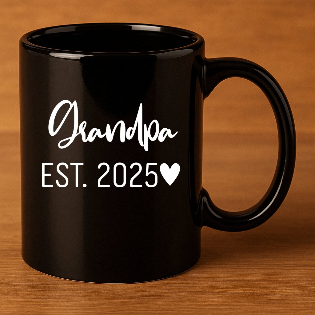 New Grandpa Est. 2025 11oz C Handle Ceramic Mug