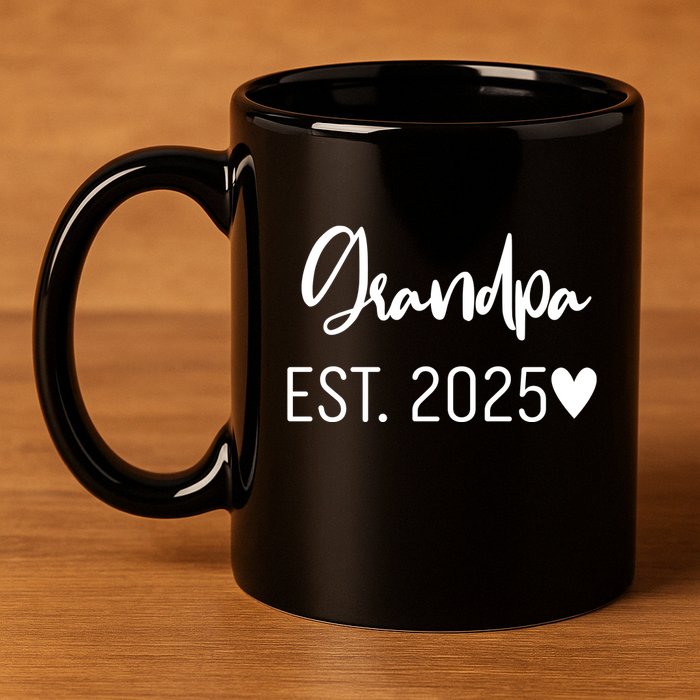 New Grandpa Est. 2025 11oz C Handle Ceramic Mug