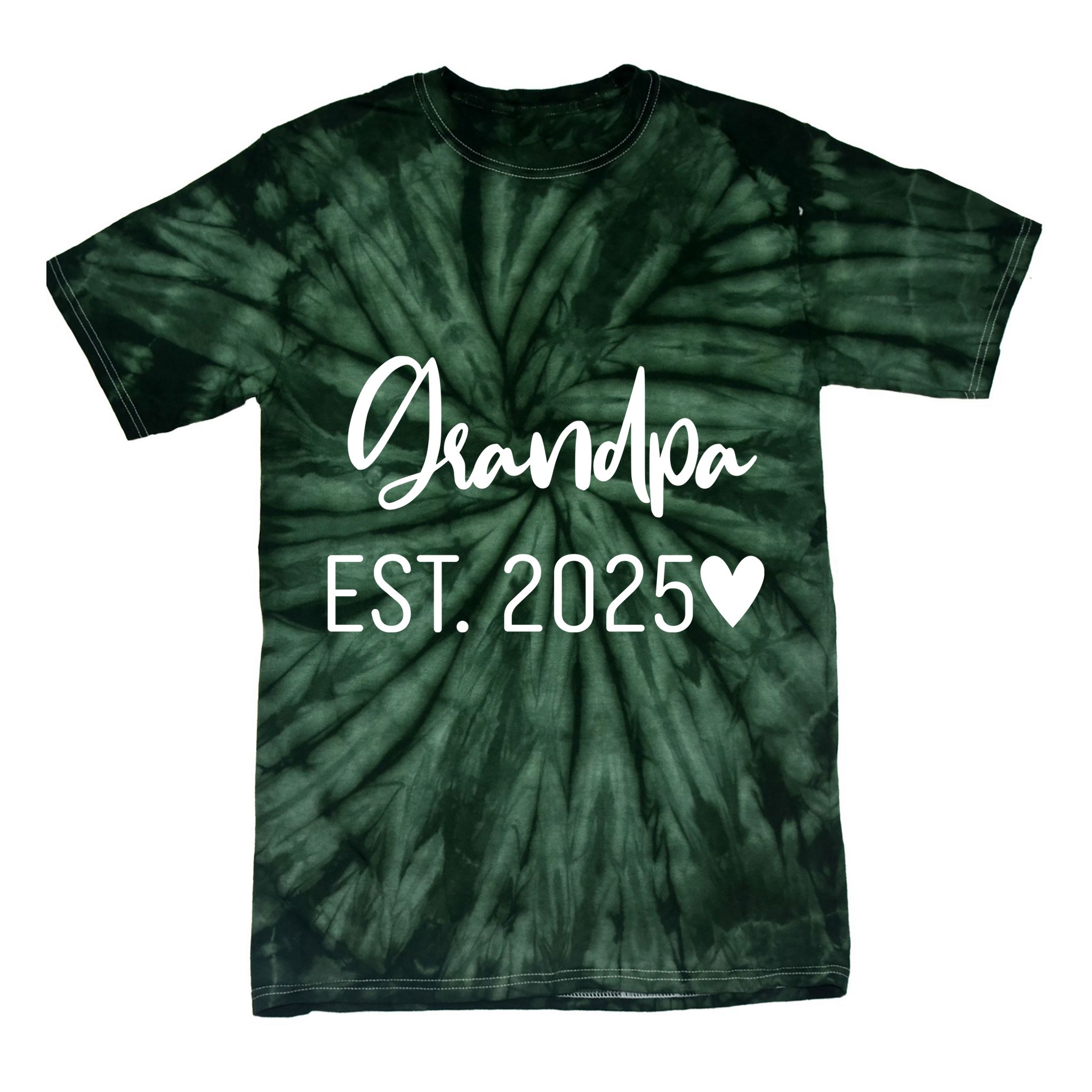New Grandpa Est. 2025 Tie-Dye T-Shirt