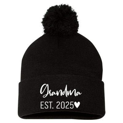 New Grandma Est. 2025 Pom Pom 12in Knit Beanie