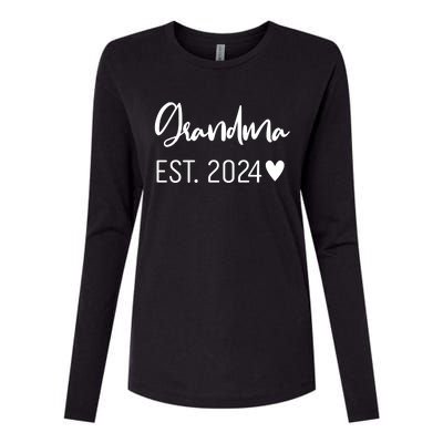 New Grandma Est. 2024 Womens Cotton Relaxed Long Sleeve T-Shirt