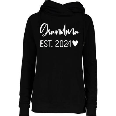 New Grandma Est. 2024 Womens Funnel Neck Pullover Hood
