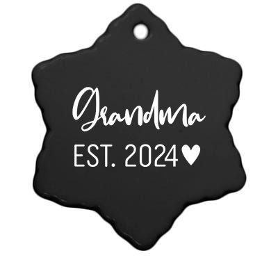 New Grandma Est. 2024 Ceramic Star Ornament