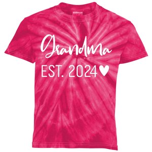 New Grandma Est. 2024 Kids Tie-Dye T-Shirt