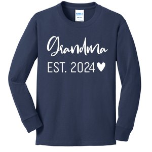 New Grandma Est. 2024 Kids Long Sleeve Shirt