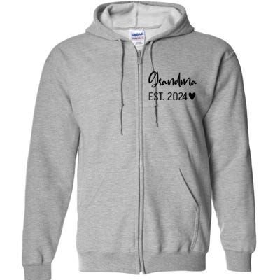 New Grandma Est. 2024 Full Zip Hoodie