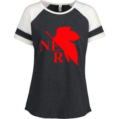 Neon Genesis Evangelion Nerv Logo Enza Ladies Jersey Colorblock Tee