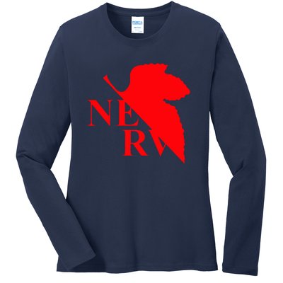 Neon Genesis Evangelion Nerv Logo Ladies Long Sleeve Shirt