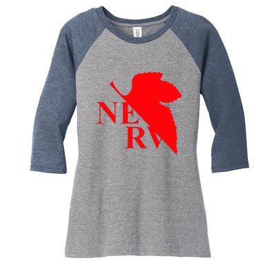 Neon Genesis Evangelion Nerv Logo Women's Tri-Blend 3/4-Sleeve Raglan Shirt