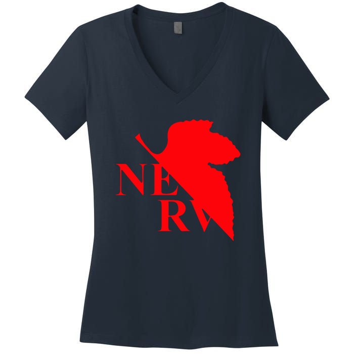 Neon Genesis Evangelion Nerv Logo Women's V-Neck T-Shirt