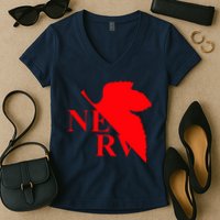 Neon Genesis Evangelion Nerv Logo Women's V-Neck T-Shirt
