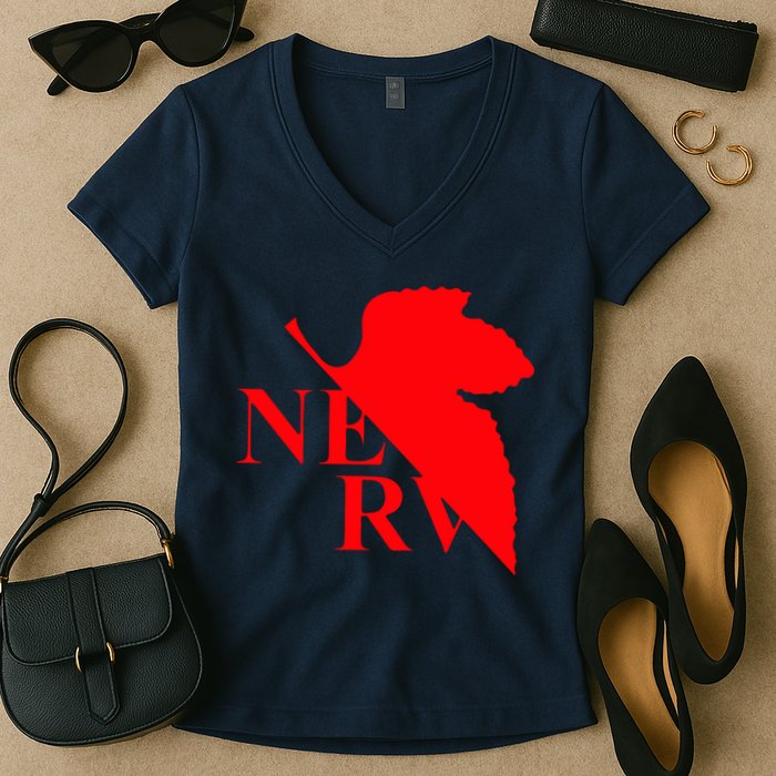 Neon Genesis Evangelion Nerv Logo Women's V-Neck T-Shirt