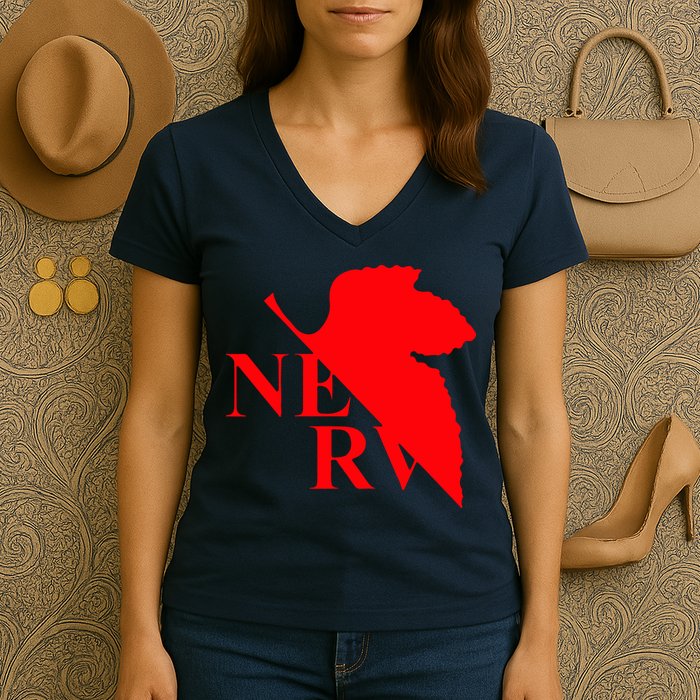 Neon Genesis Evangelion Nerv Logo Women's V-Neck T-Shirt