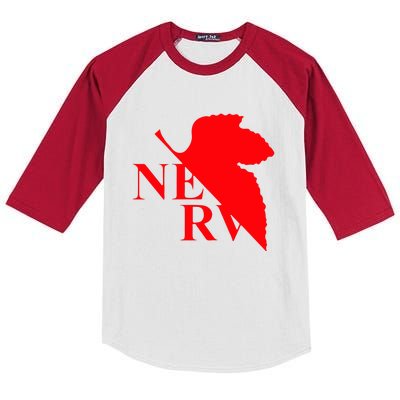 Neon Genesis Evangelion Nerv Logo Kids Colorblock Raglan Jersey